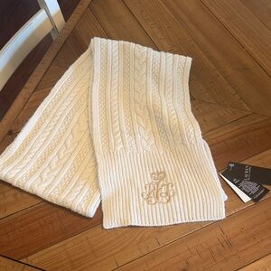 Lauren Ralph Lauren Cream Cable Knit Scarf